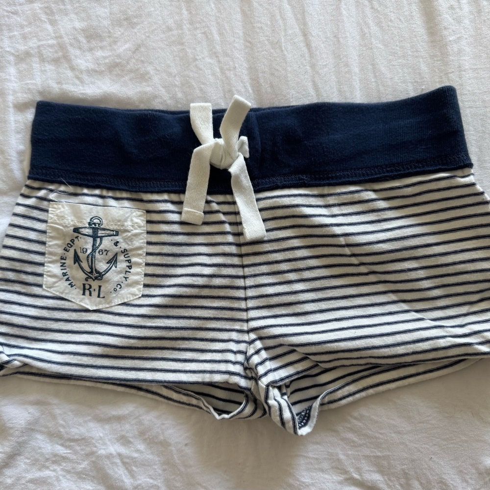 Ralph Lauren Kids Nautical Striped Shorts - Navy and White